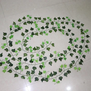 Simulácia Liana Ratan Domáce Dekorácie Umelé Ivy Leaf Veniec Rastlín Viniča Falošné Listy, Kvet Liana Zelený Brečtan Veniec 2022