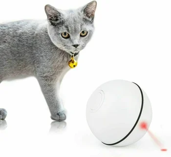 Hra mačky, Elektrické Loptu s LED Svetlom Interaktívne Mačka Loptu Lesk USB Nabíjateľné Samostatne Otáča Hračiek pre Mačky Loptu 0
