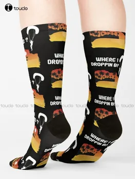 Kde Sme Droppin' Chlapci ? Ponožky Zábavné Ponožky Pre Ženy Roztomilý Vzor Zábavné Jeseň Najlepšie Kreslené Priedušnej Bavlny 360° Digitálna Tlač