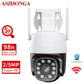 ASZHONGA 4G 5MP Zabezpečenia Bezdrôtovej IP Kamera HD 2MP 5X Optický Zoom PTZ CCTV Vonkajší Dohľad Cam Nočné Videnie so SIM Karty