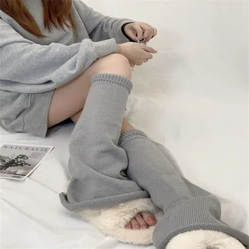 2023 Zimné Leg Warmers Sladké Y2k Farbou Tvárny Leg Warmers Pletené Topánky Kryt Jk Jednotné Ponožky Nohu Putá